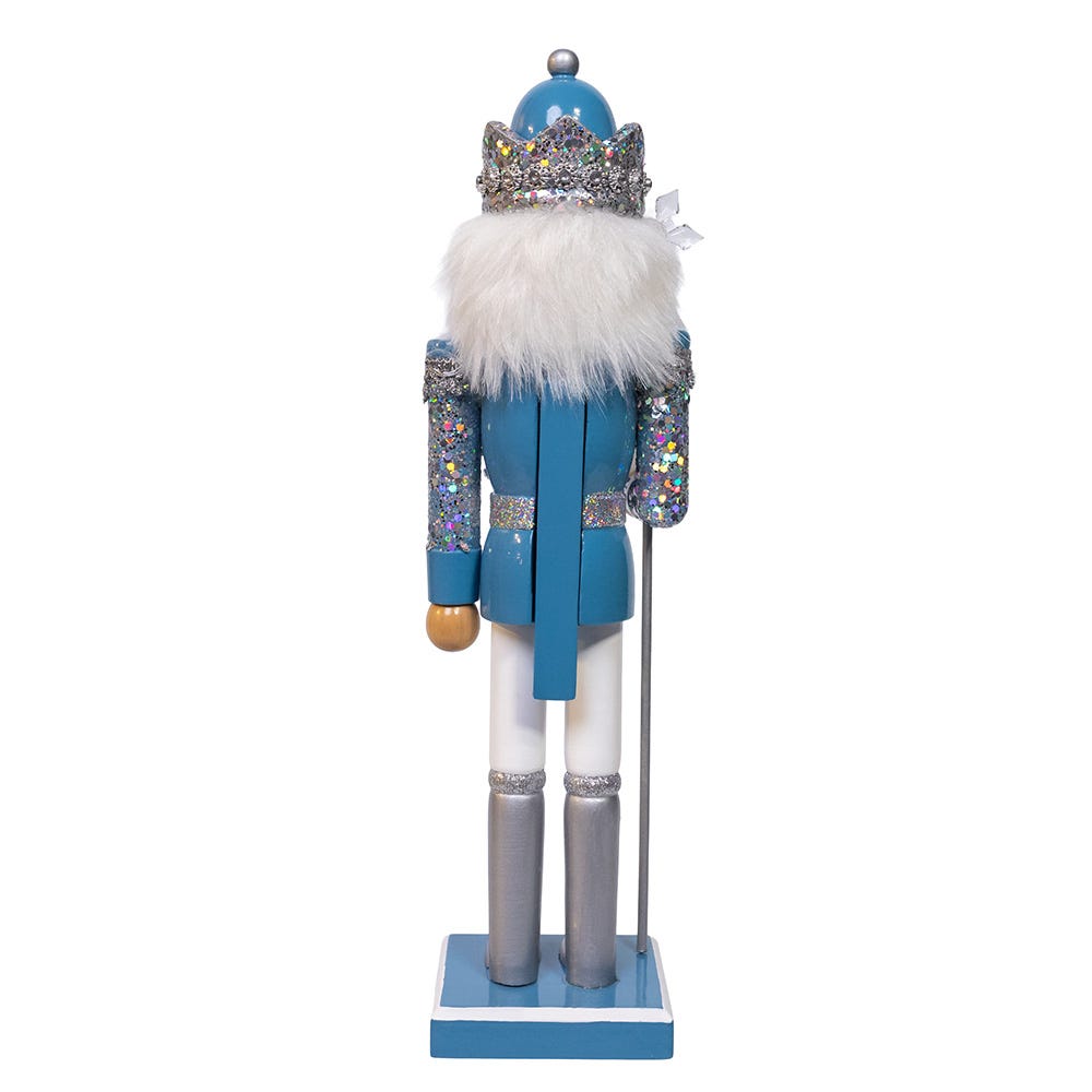 Wooden Blue and Platinum Nutcracker