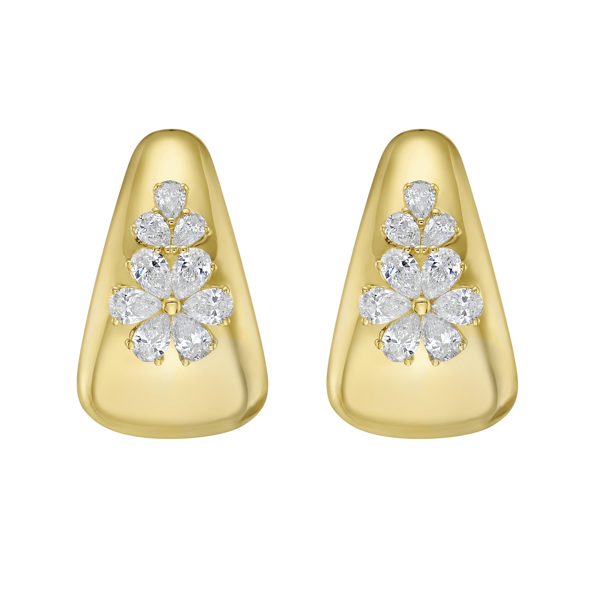 Gardenia Diamond Hoop Earrings - Jewelry - RUCHI New York