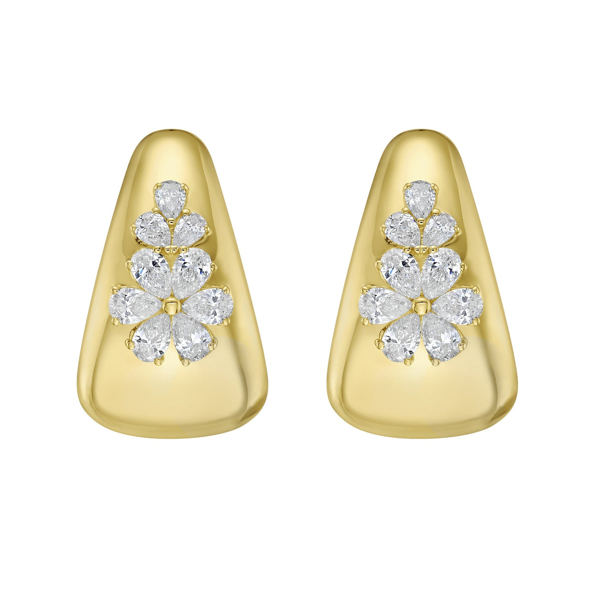 Gardenia Diamond Hoop Earrings - Jewelry - RUCHI New York