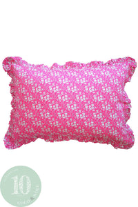 Gathered Edge Pillowcase made with Liberty Fabric CAPEL FUCHSIA - Coco & Wolf