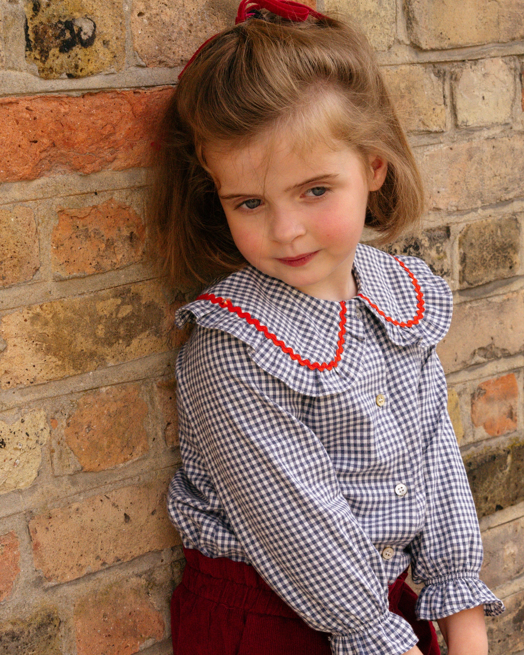 Gaya Blouse In Blue Vichy Check