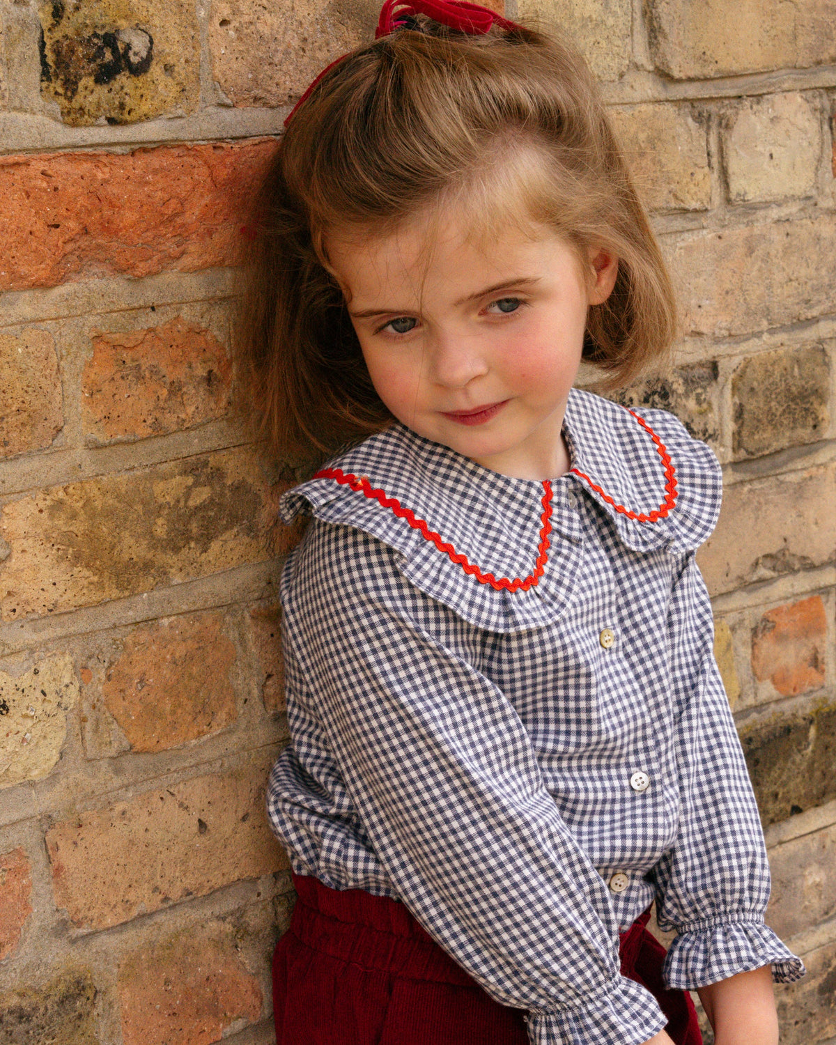 Gaya Blouse In Blue Vichy Check