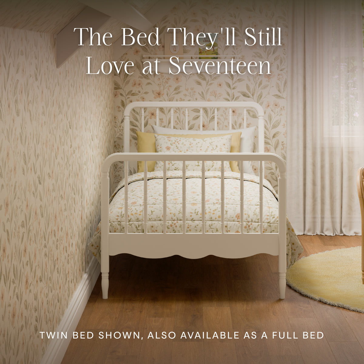 Liberty Spindle Twin Bed in Warm White