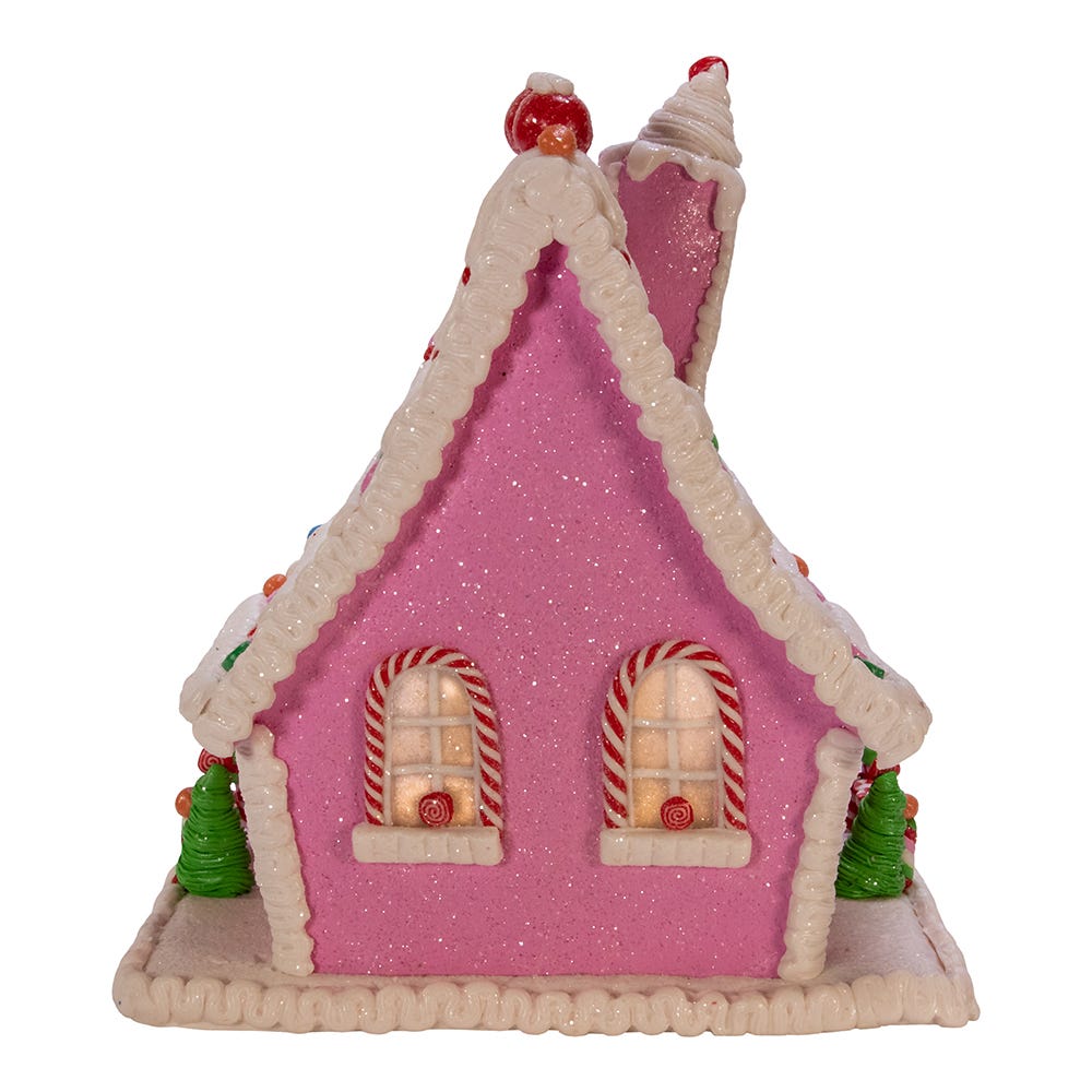 Pink Gingerbread House Table Piece