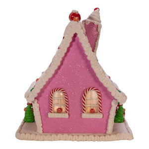Pink Gingerbread House Table Piece