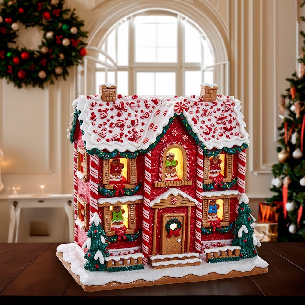 Gingerbread LED House with Music Box