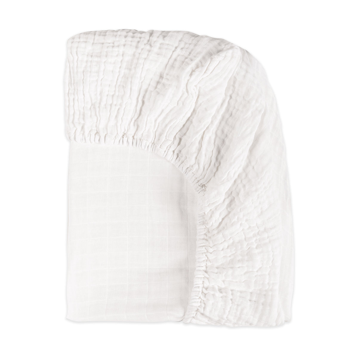 All-Stages Midi Crib Sheet in GOTS Certified Organic Muslin Cotton in White