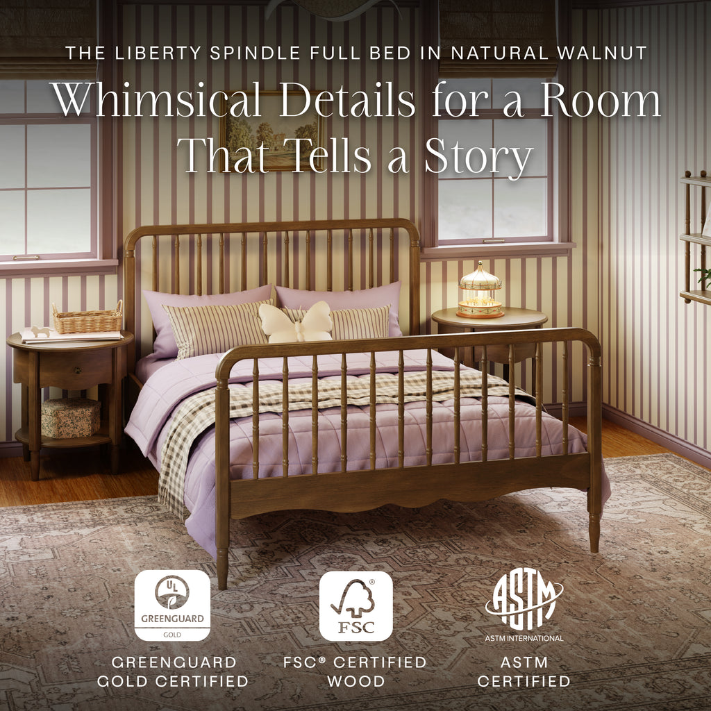Liberty Spindle Full Bed in Natural Walnut