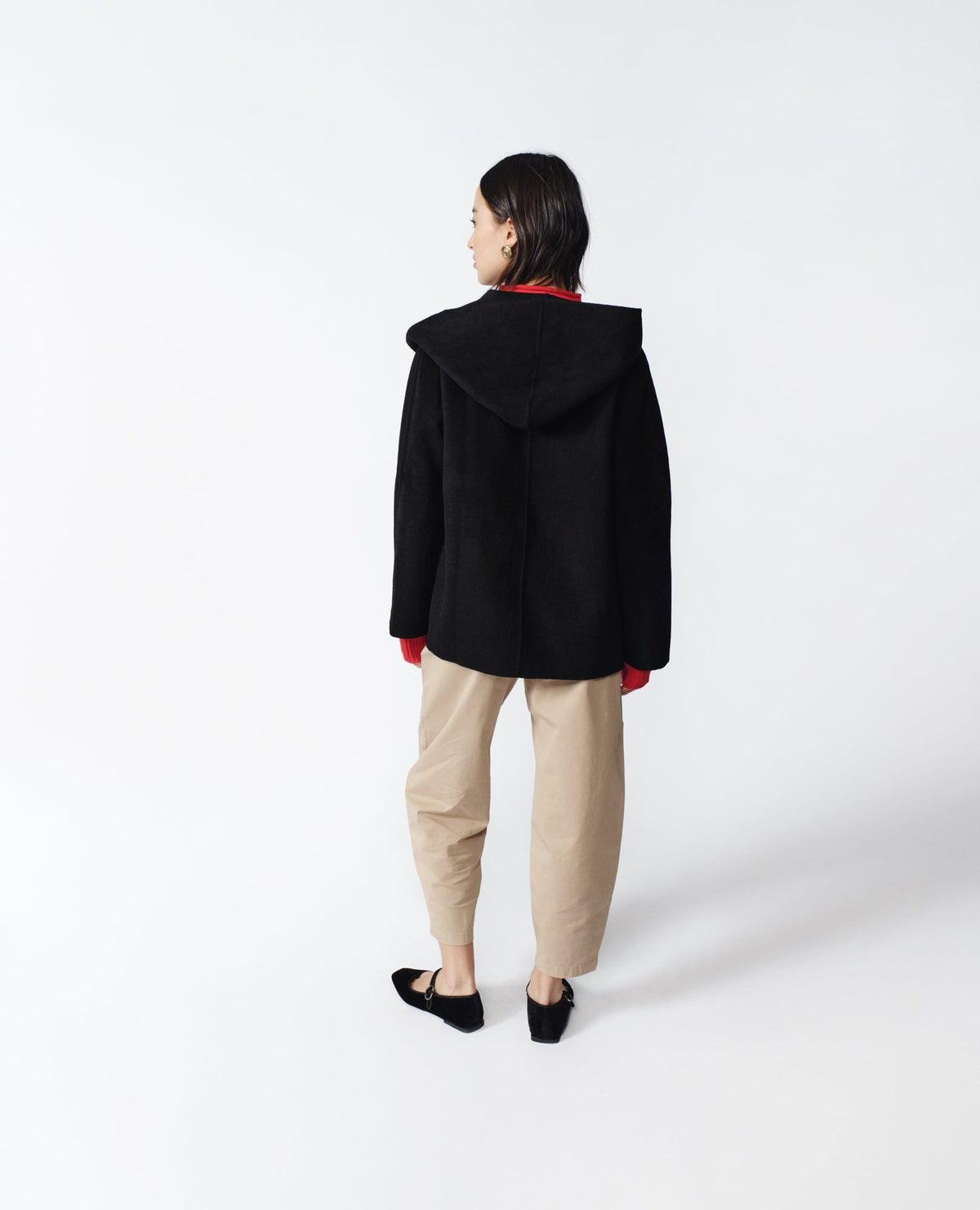 Gia Cashmere Coat in Black