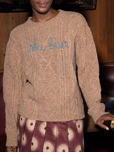 "ski bum" Bianca Crewneck CUSTOM LINGUA FRANCA NYC Acorn XS