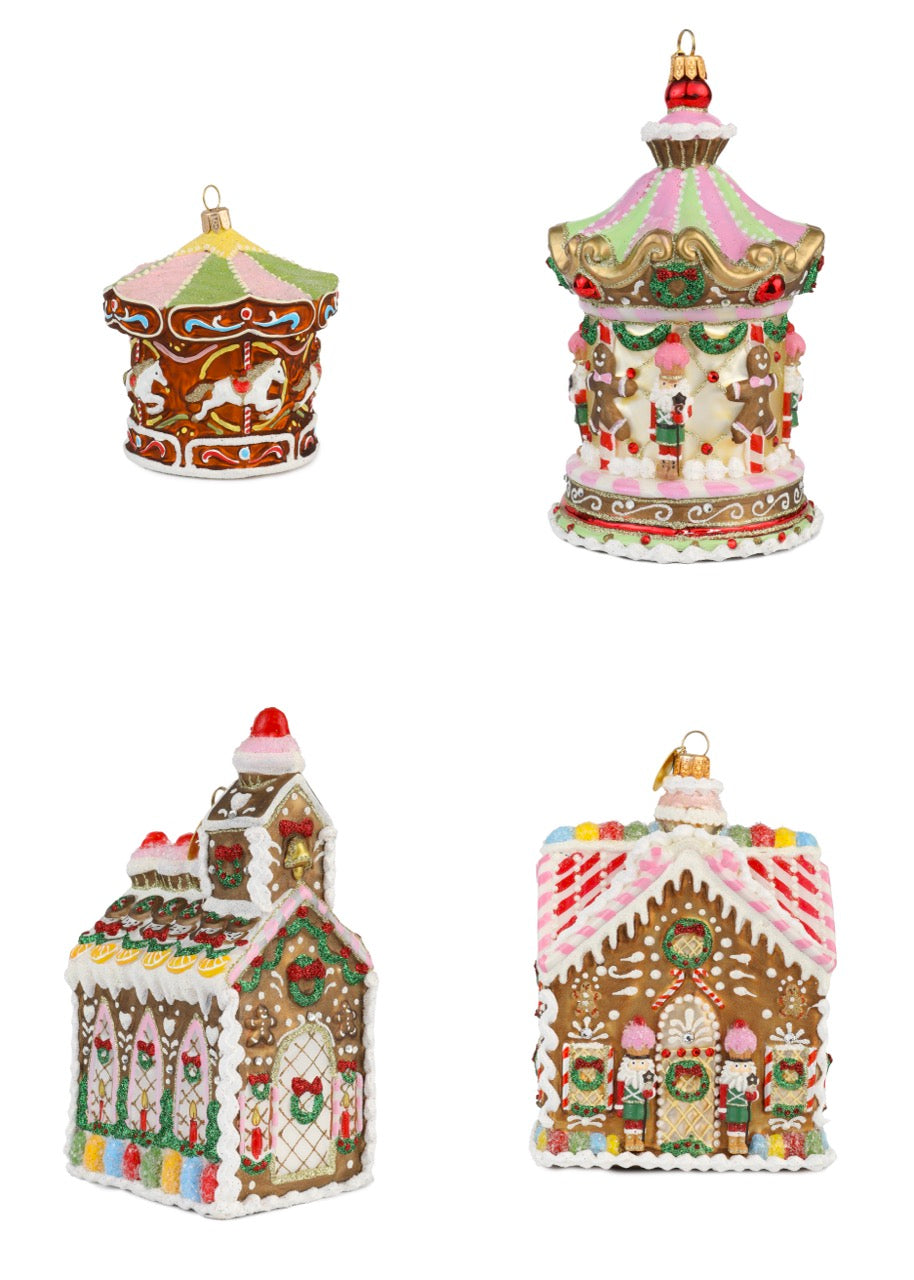 Gingerbread Carousel/Merry Go Round Ornament
