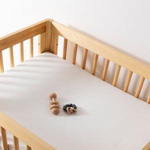 All-Stages Midi Crib Sheet in GOTS Certified Organic Muslin Cotton in White
