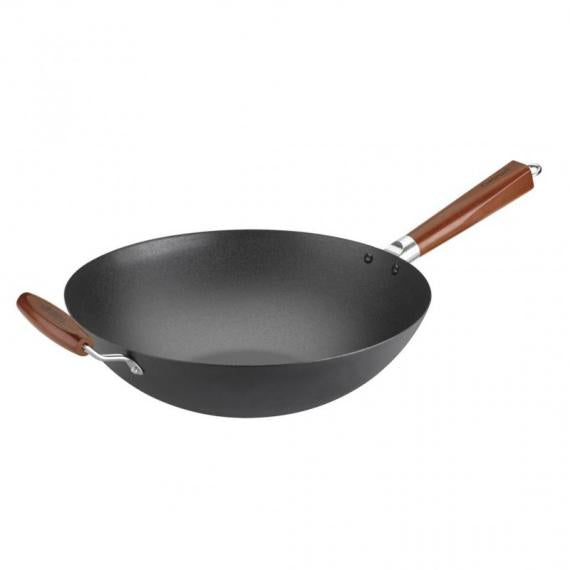 14" Pre-Seasoned Wok with Helper Handle in Black
