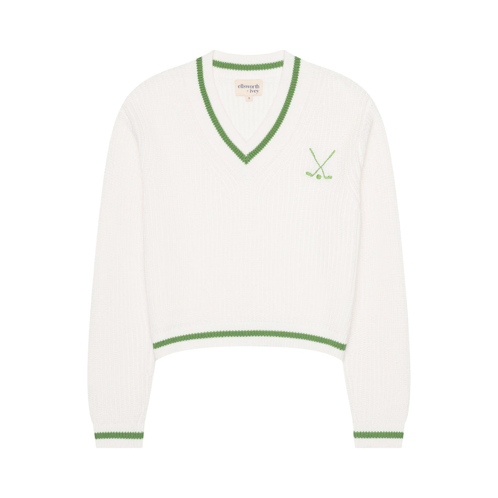 Golf Club Varsity Sweater in Green