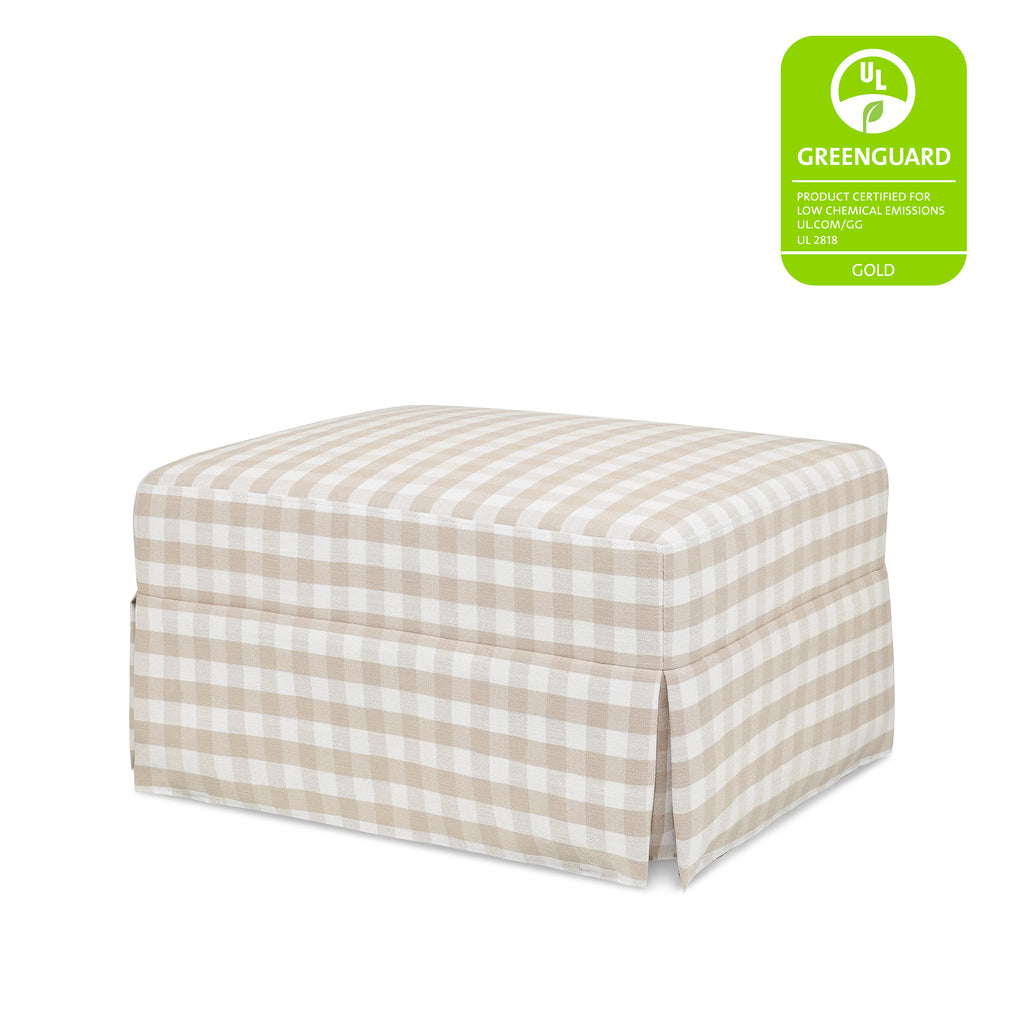 Crawford Gliding Ottoman in Tan Gingham