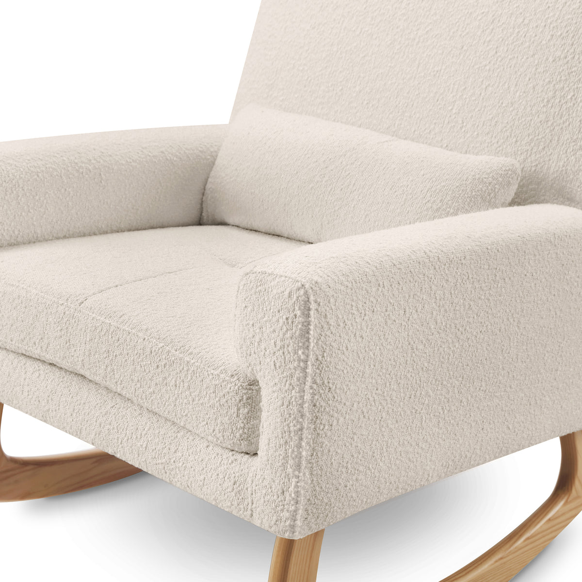 Sleepytime Rocker in Ivory Boucle with Light Legs