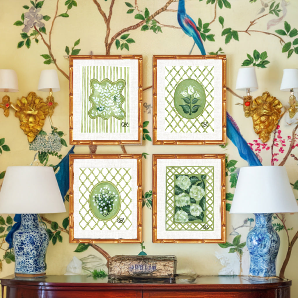 En Vert Botanical Prints, Set of 4