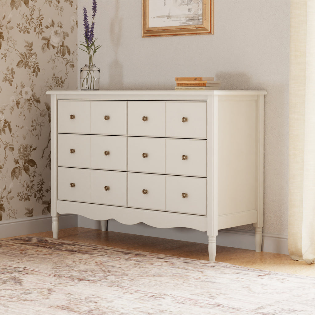 assembled white dresser Namesake Liberty 6-Drawer it comes with a matching TV stand and coffee table Westgate Double Dresser, Vintage Linen