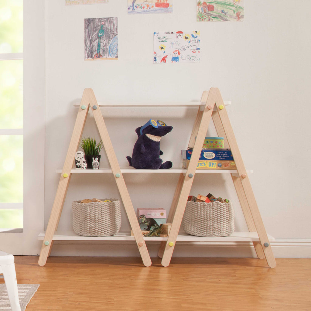 Dottie Bookcase in White & Washed Natural