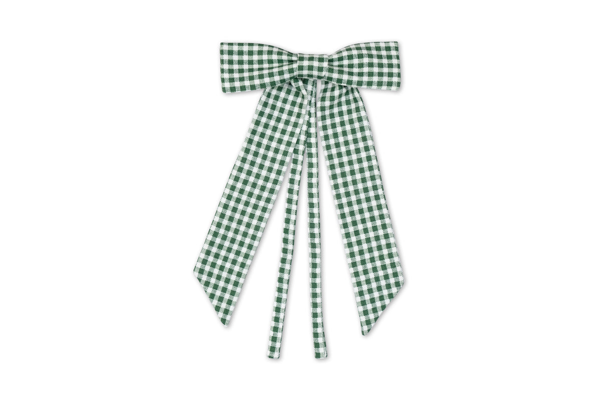 Mini Green Gingham Bow, Set of 4