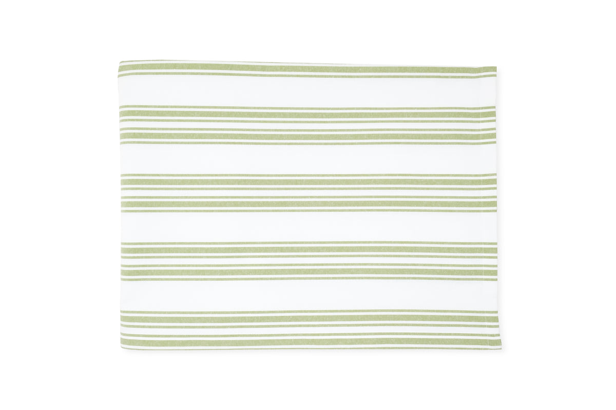 Green Stripe Cotton Tablecloth, Set of 2