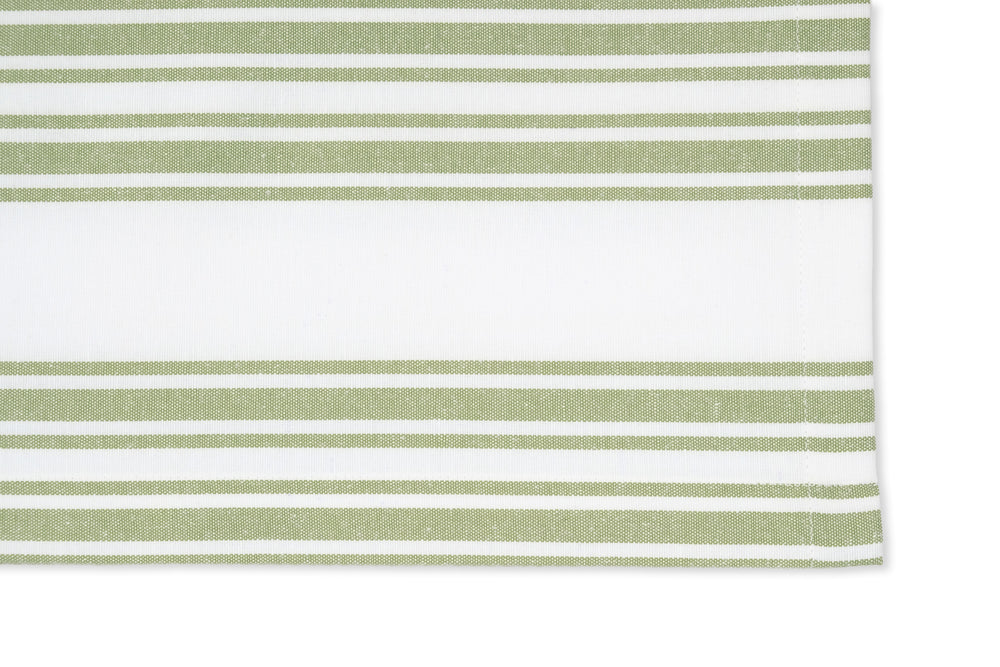 Green Stripe Cotton Tablecloth