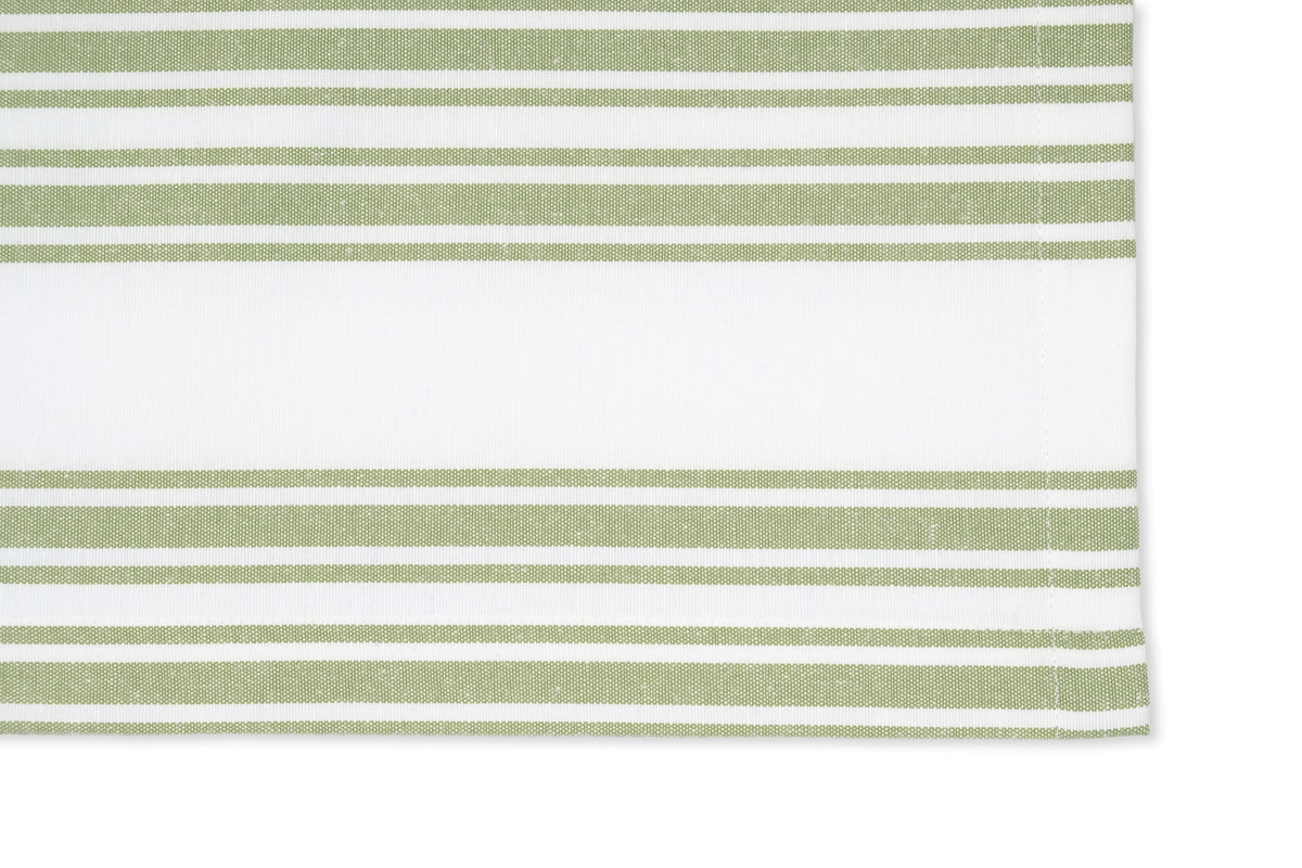 Green Stripe Cotton Tablecloth