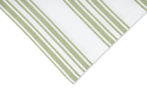 Green Stripe Cotton Tablecloth, Set of 2