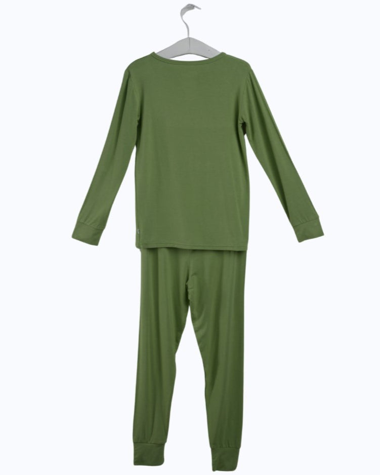 Green Two Piece PJs, Soft Bamboo Pajamas for Kids, Spring PJs, Boys PJ