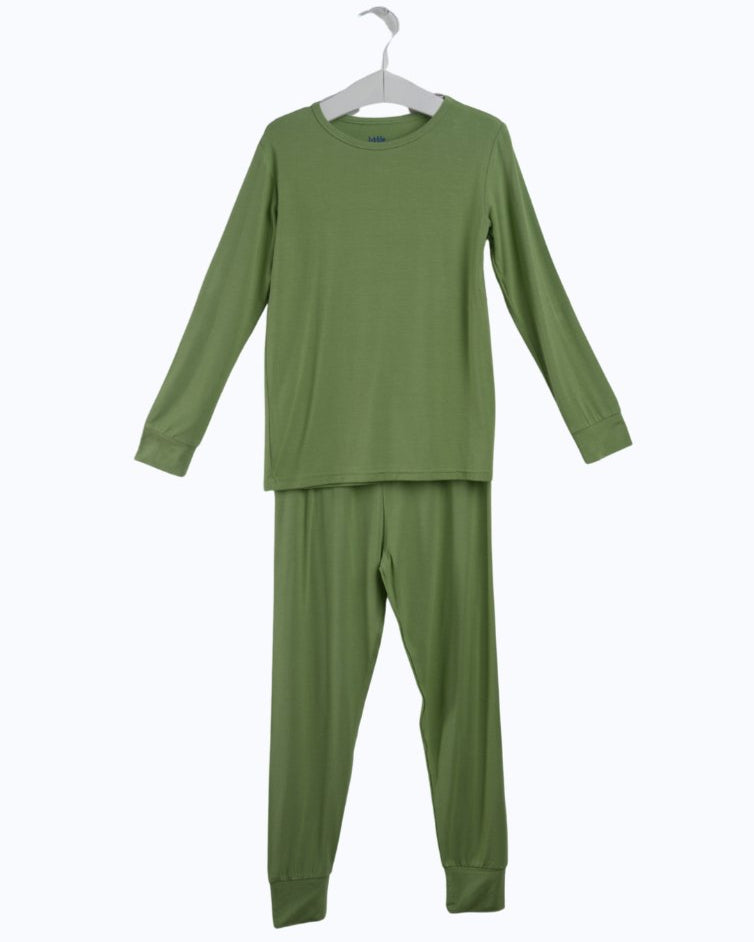 Green Two Piece PJs, Soft Bamboo Pajamas for Kids, Spring PJs, Boys PJ