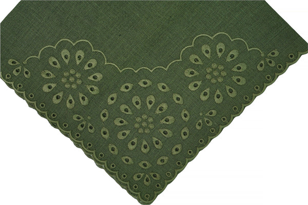 Green Eyelet Dinner Napkins, Set of 4