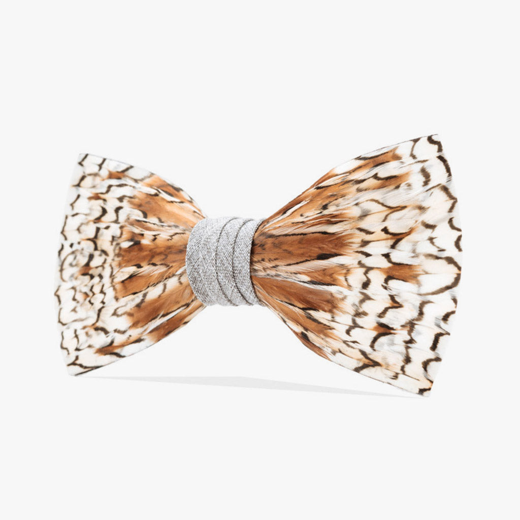 Brackish hotsell “Rosebud” feather bowtie