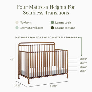 Winston 4-in-1 Convertible Crib in Vintage Gold