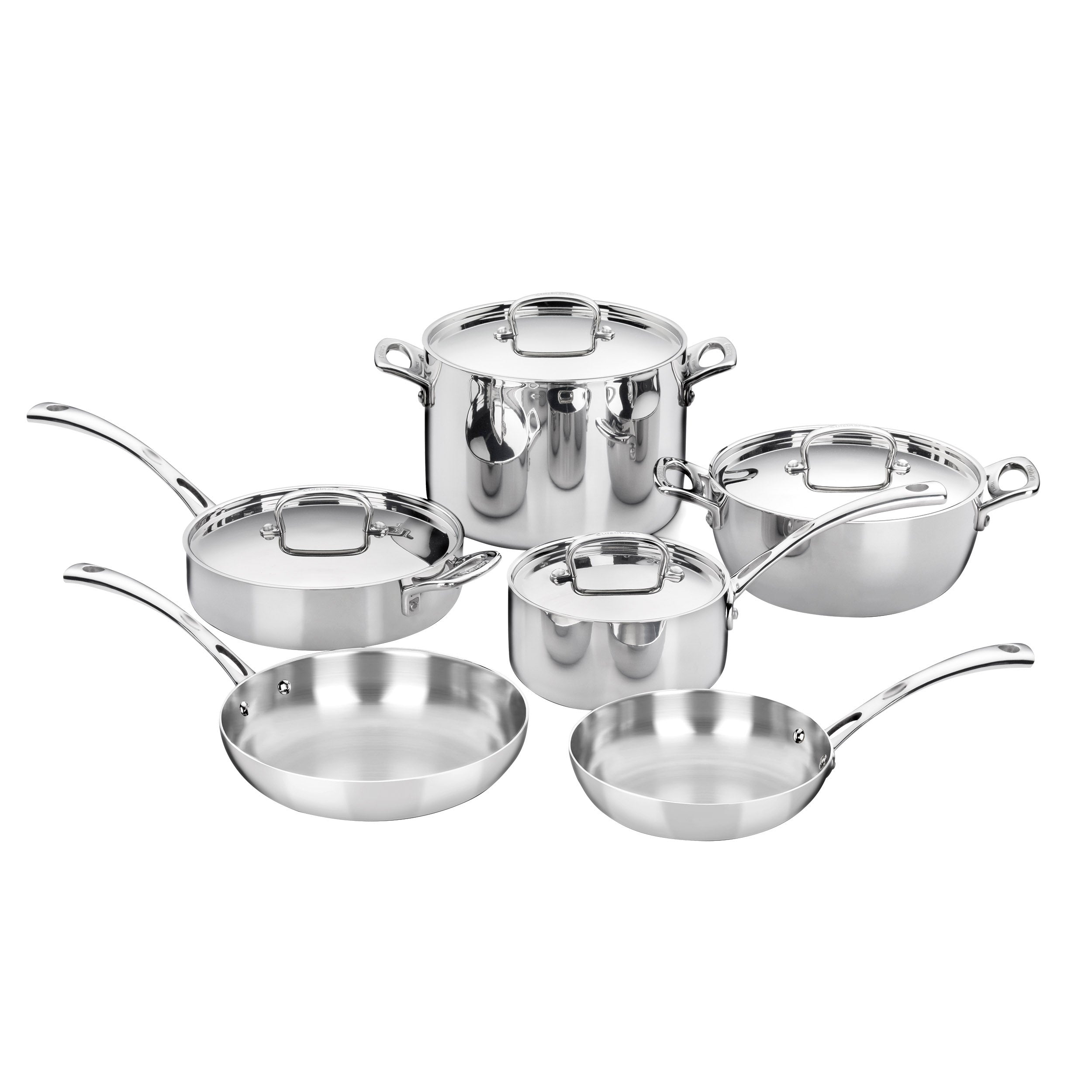 French Classic Tri-Ply Stainless Cookware 10-Piece Set in Stainless Steel