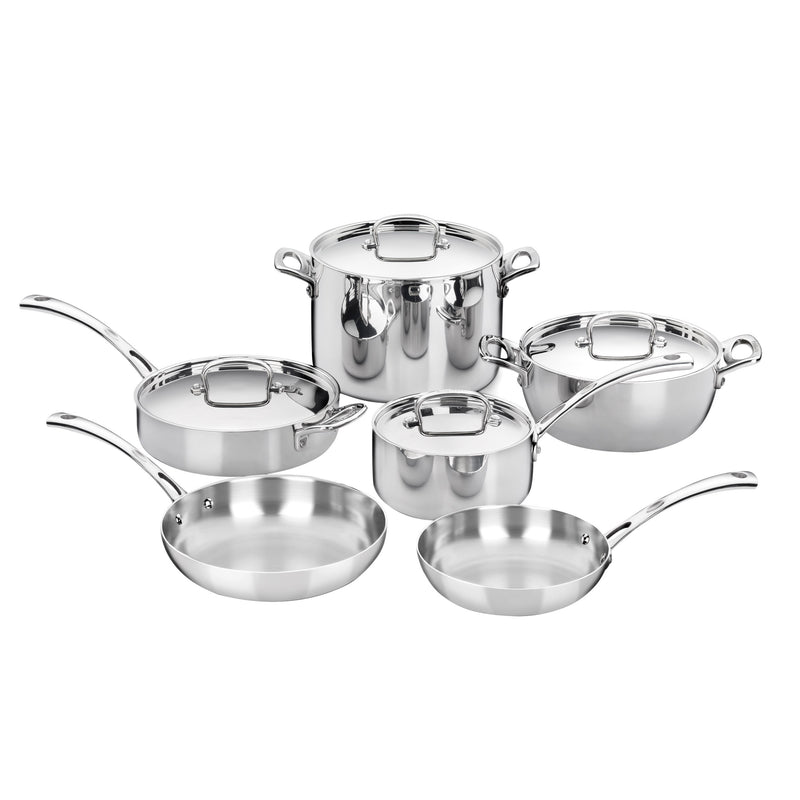 French Classic Tri-Ply Stainless Cookware 10-Piece Set in Stainless Steel
