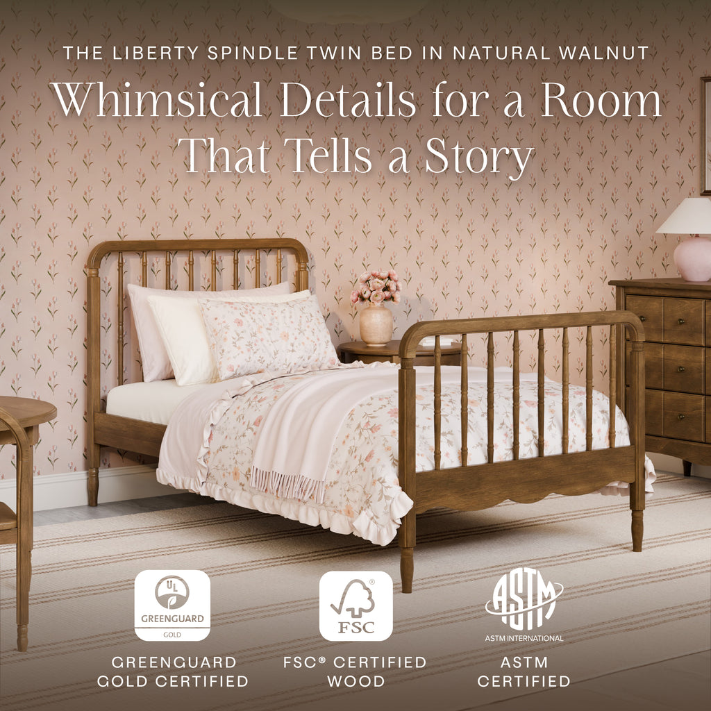 Liberty Spindle Twin Bed in Natural Walnut