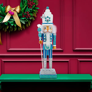 Hollywood Turquoise & White Nutcracker