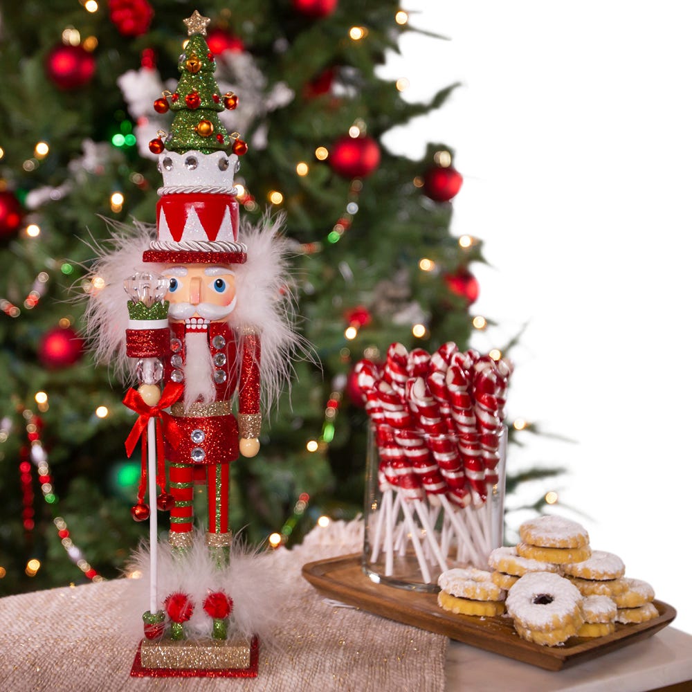 Hollywood Red and Green Tree Hat Nutcracker
