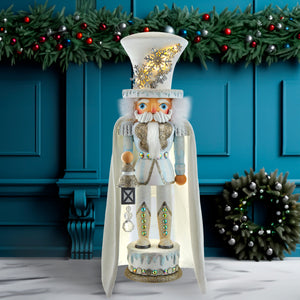 Hollywood White Snowflake Soldier Battery-Operated LED Nutcracker