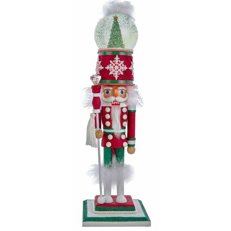 Hollywood Nutcrackers Battery-Operated Light Up Animated Musical Snow Globe Hat Soldier Nutcracker