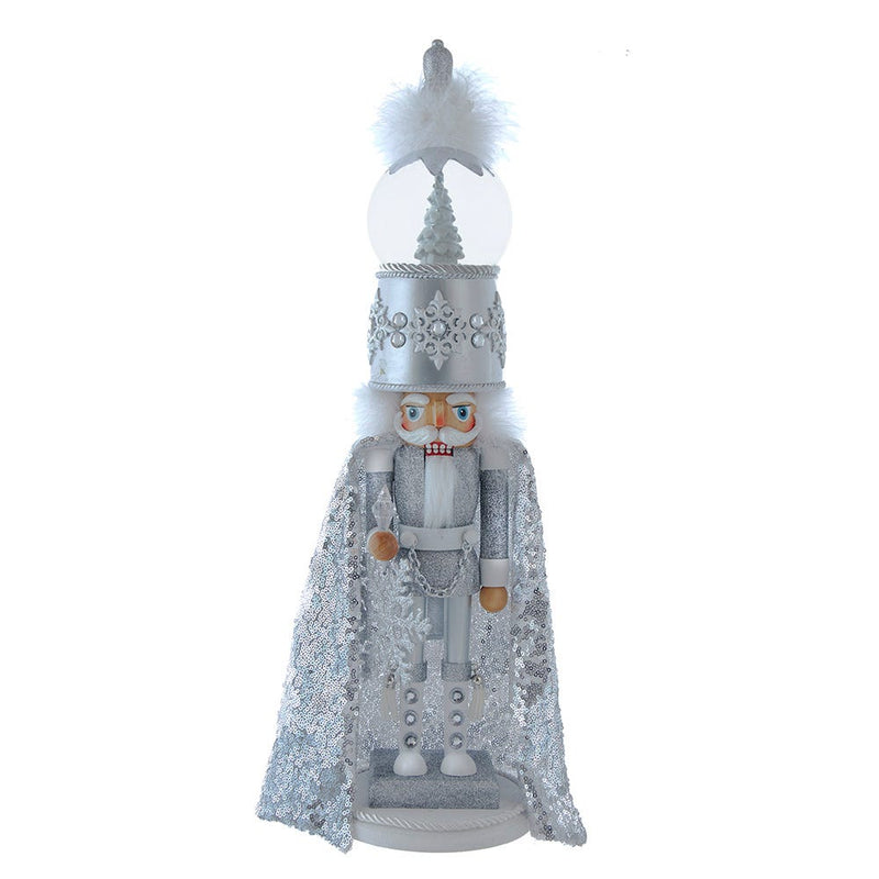 Hollywood Nutcrackers Musical Silver Nutcracker with Water Globe