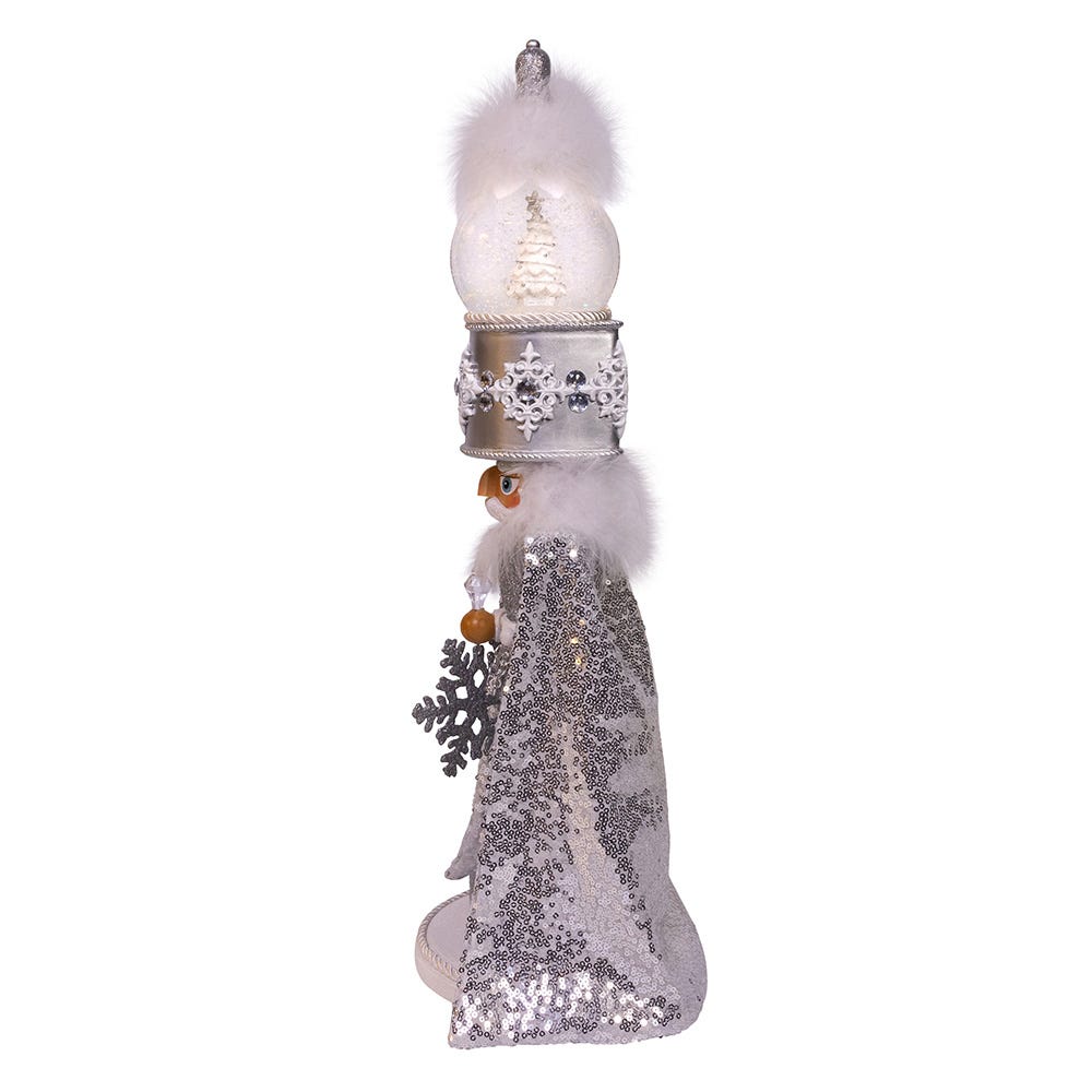 Hollywood Nutcrackers Musical Silver Nutcracker with Water Globe