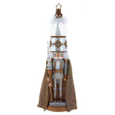 Kurt Adler 22" Hollywood Nutcrackers Musical Gold and Silver Nutcracker With Water Globe
