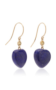 Petits Coeurs Lapis Lazuli & Sapphire Gold Earrings