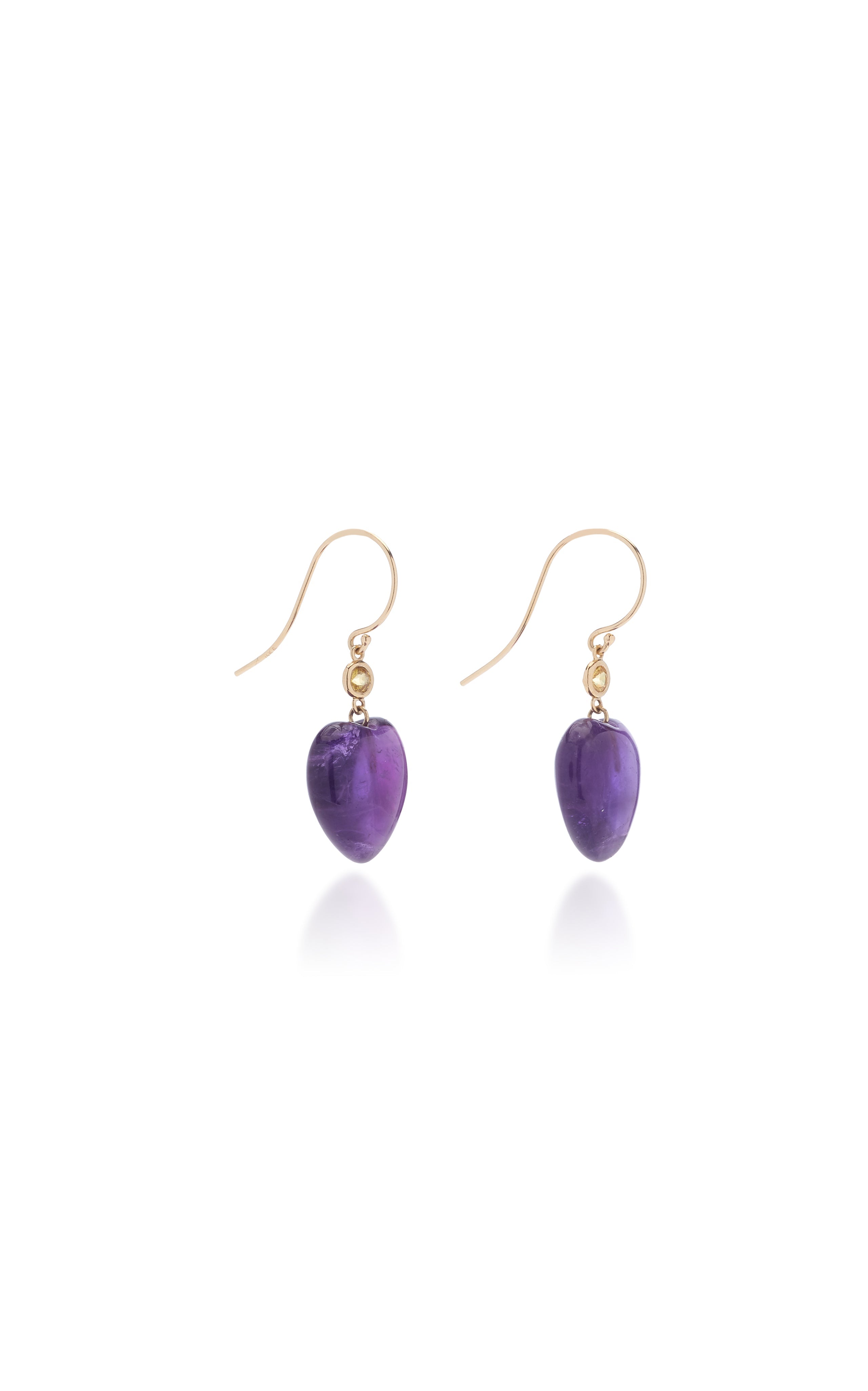 Petits Coeurs Amethyst & Sapphire Gold Earrings