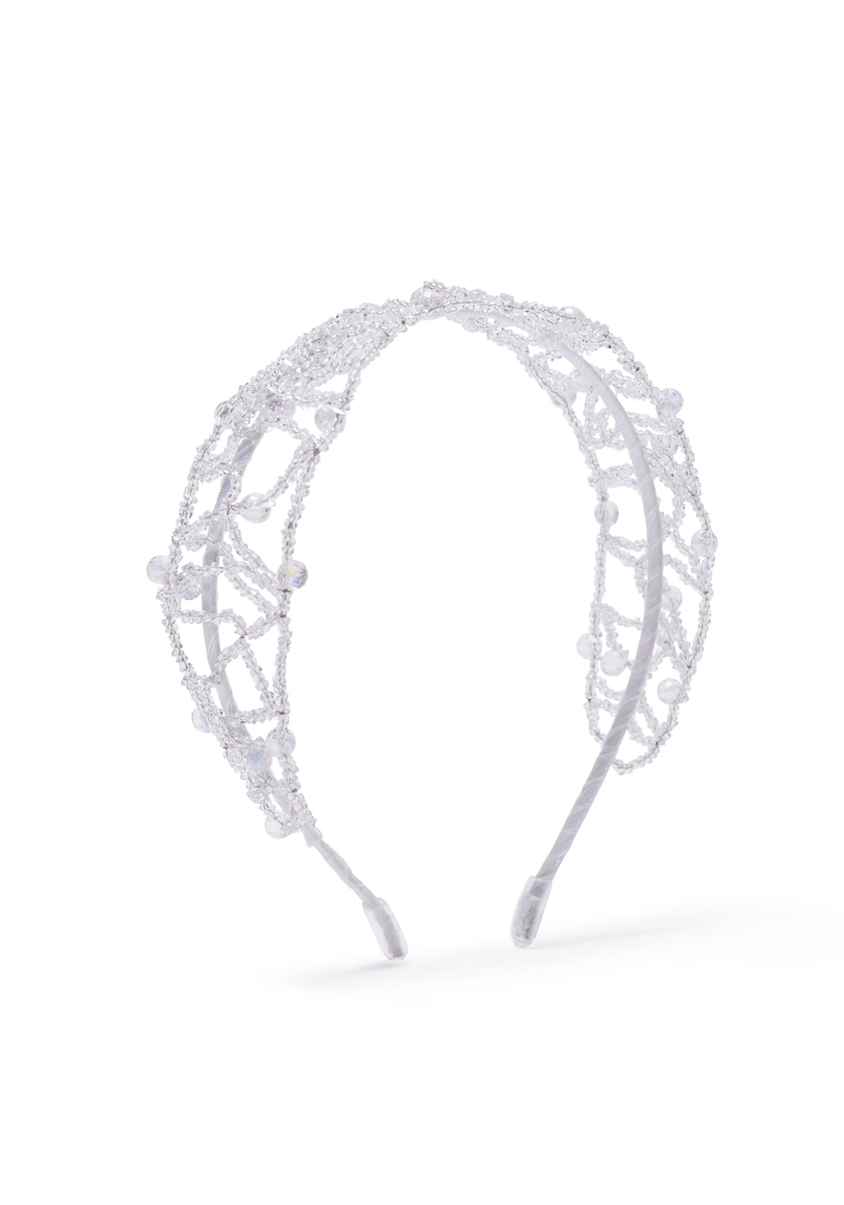 Beaded Lace Headband in Clear