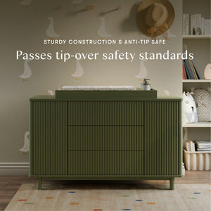 Pogo Tambour Assembled Dresser in Olive