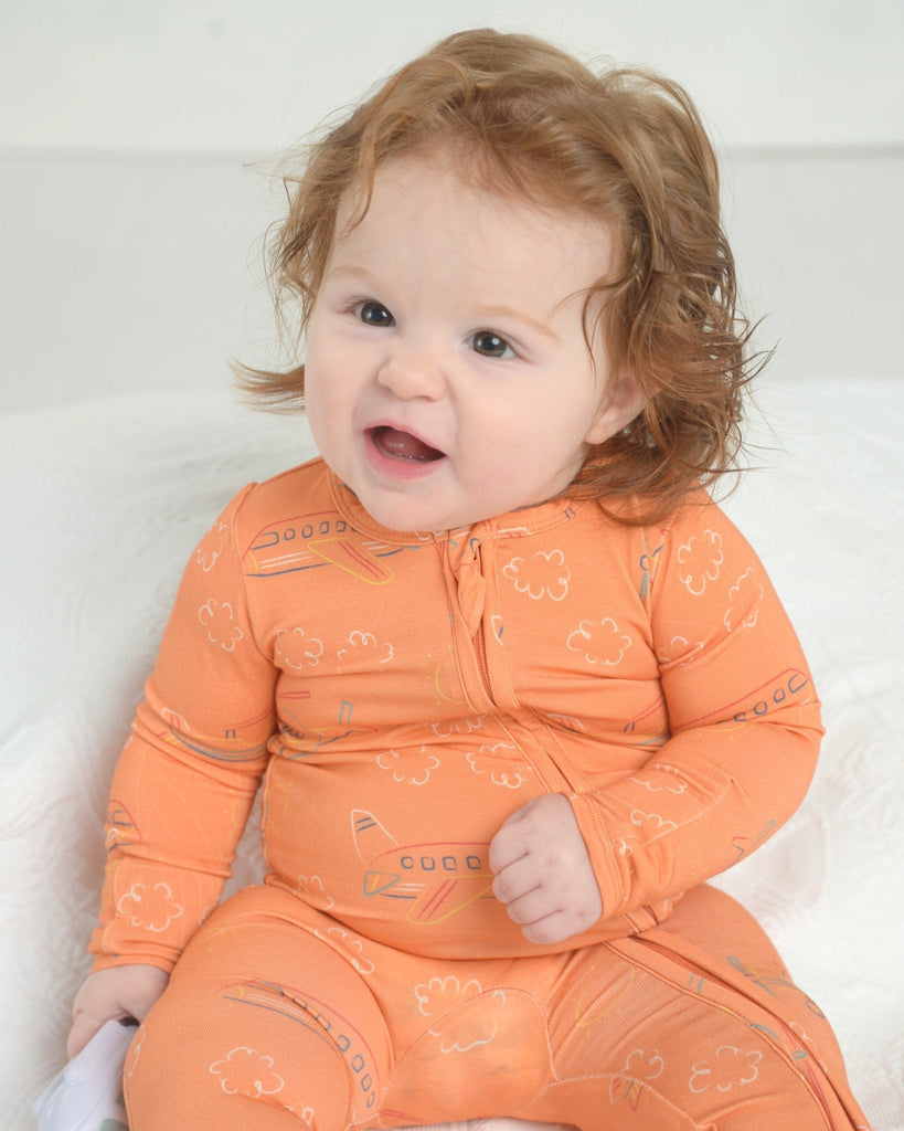 Helicopter Baby Footie Pajamas, Transportation Pajamas, Baby Bamboo PJ