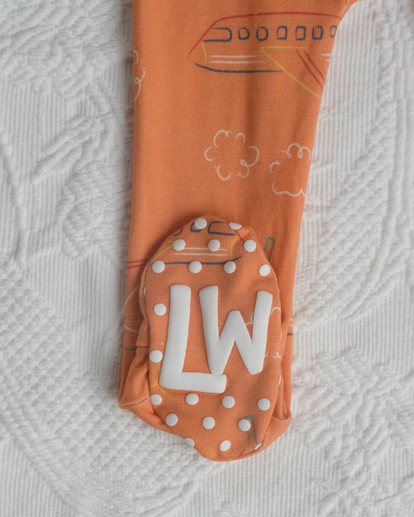 Helicopter Baby Footie Pajamas, Transportation Pajamas, Baby Bamboo PJ