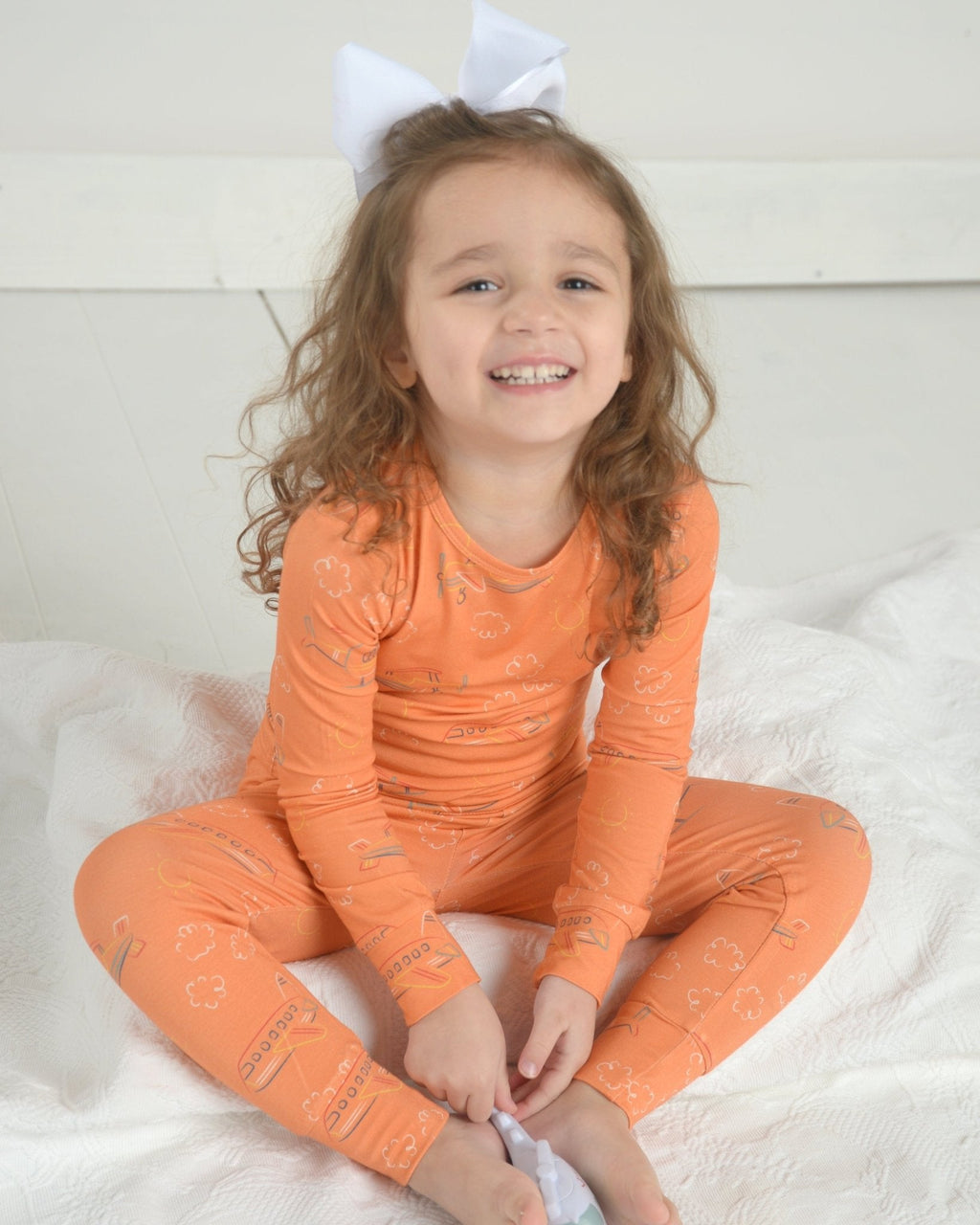 Helicopter Bamboo Pajama Set for Kids, Transportation Kids Clothing
